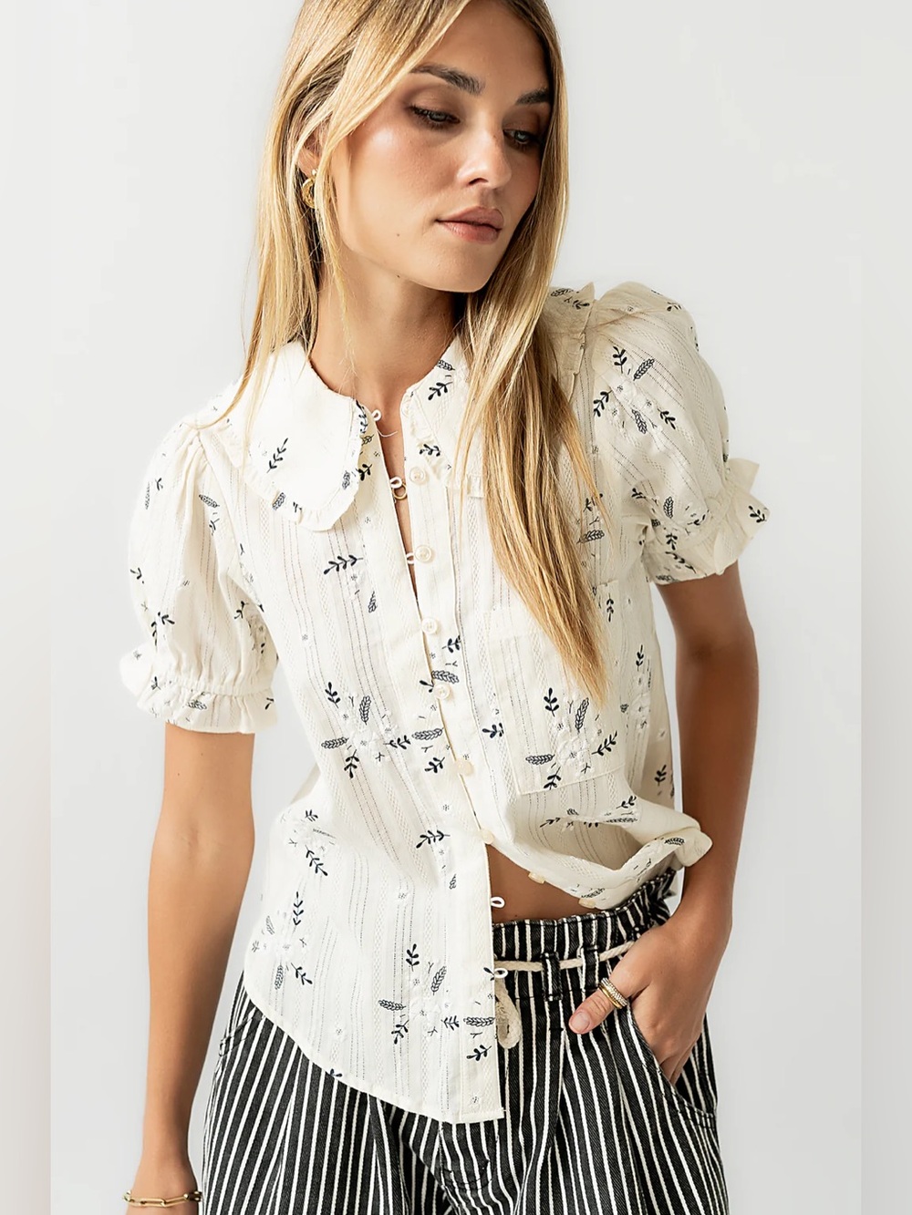 Bohme Nelly Floral Blouse in Cream